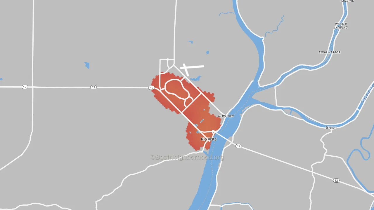 Transit Grade map of Rio Vista, CA