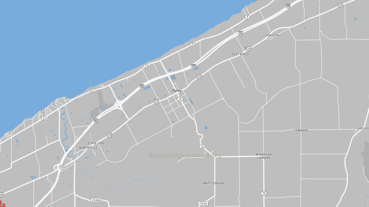 Transit Grade map of Ripley, NY