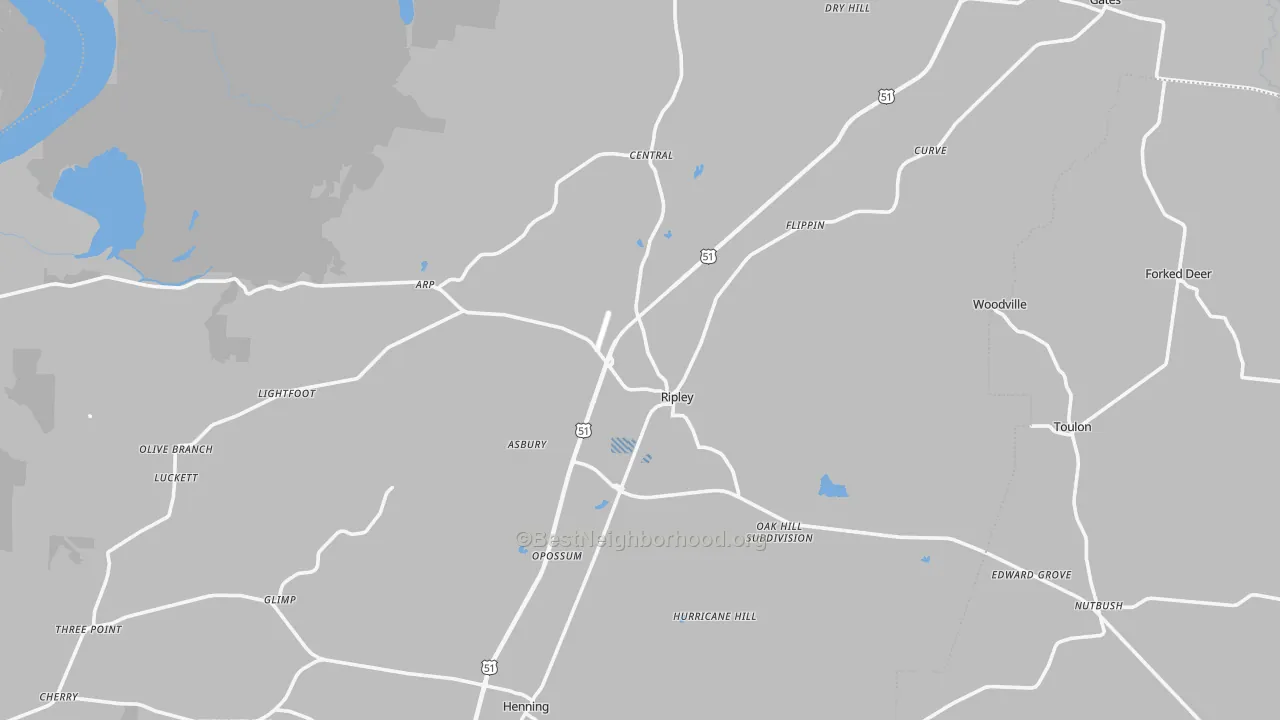 Transit Grade map of Ripley, TN