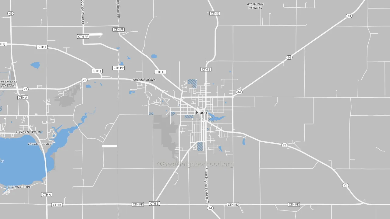 Transit Grade map of Ripon, WI