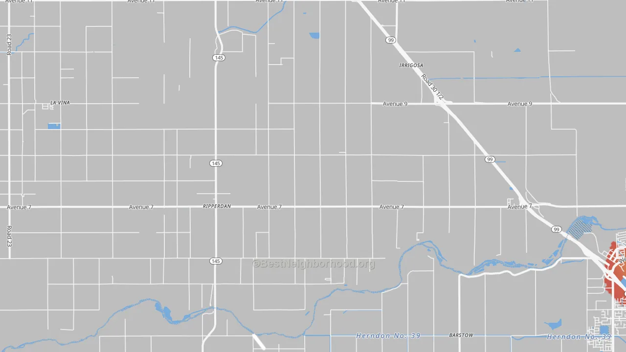 Transit Grade map of Ripperdan, CA
