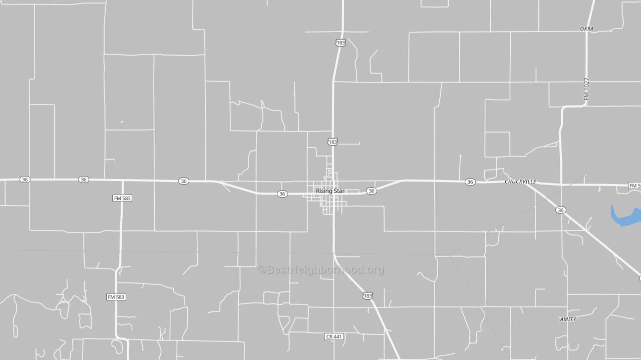 Transit Grade map of Rising Star, TX