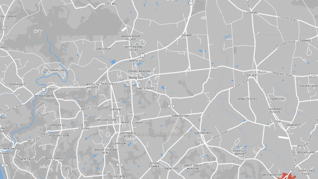 Transit Grade map of Rising Sun, MD