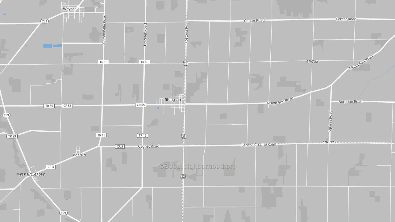 Transit Grade map of Risingsun, OH