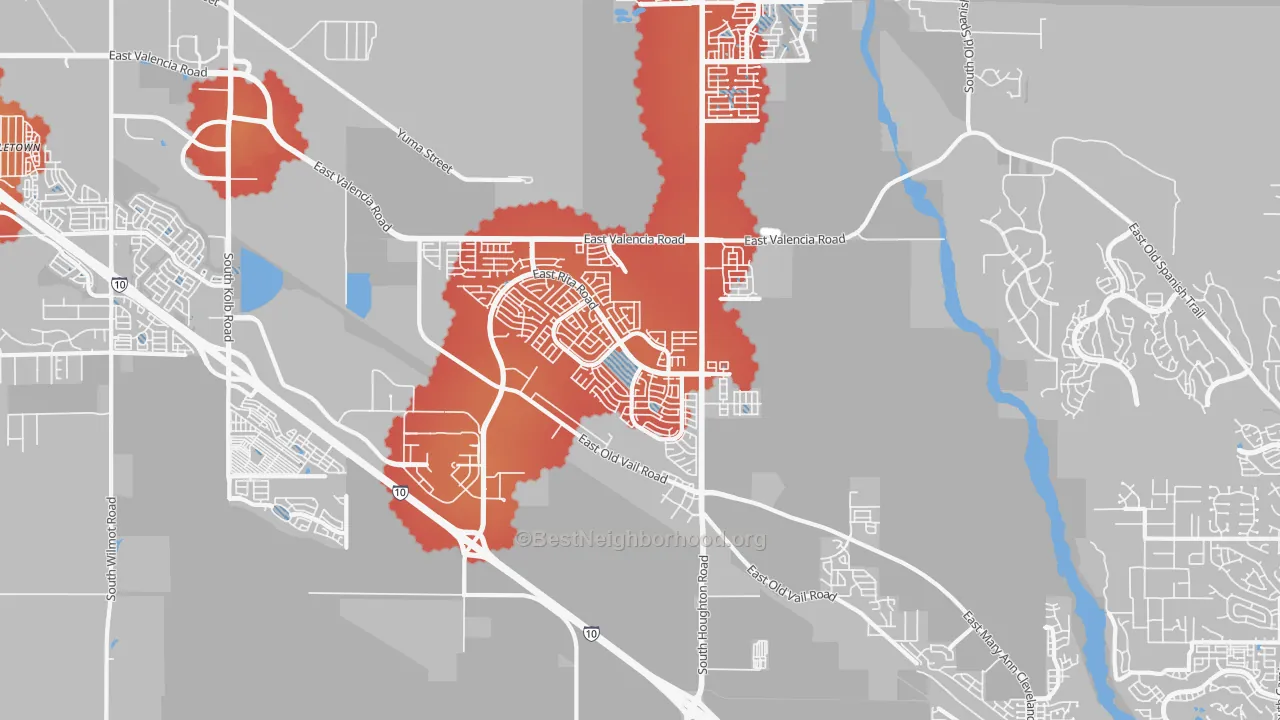 Transit Grade map of Rita Ranch, Tucson, AZ