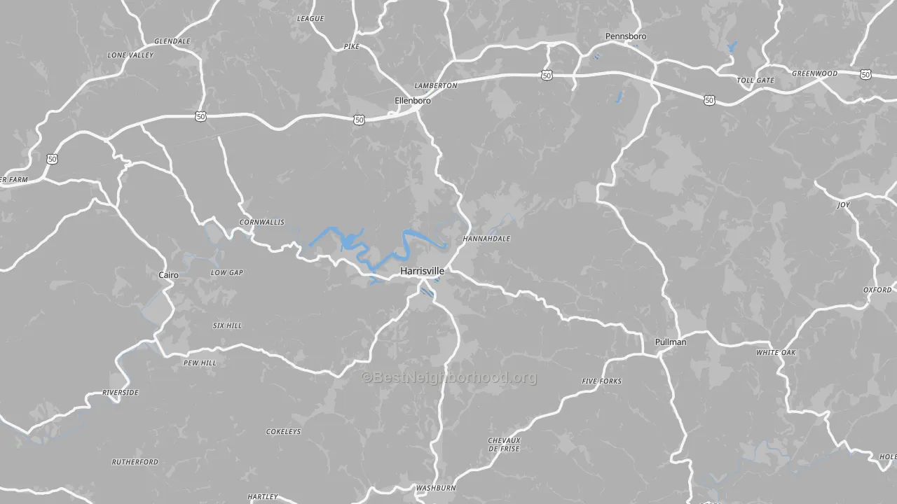 Transit Grade map of Ritchie County, WV