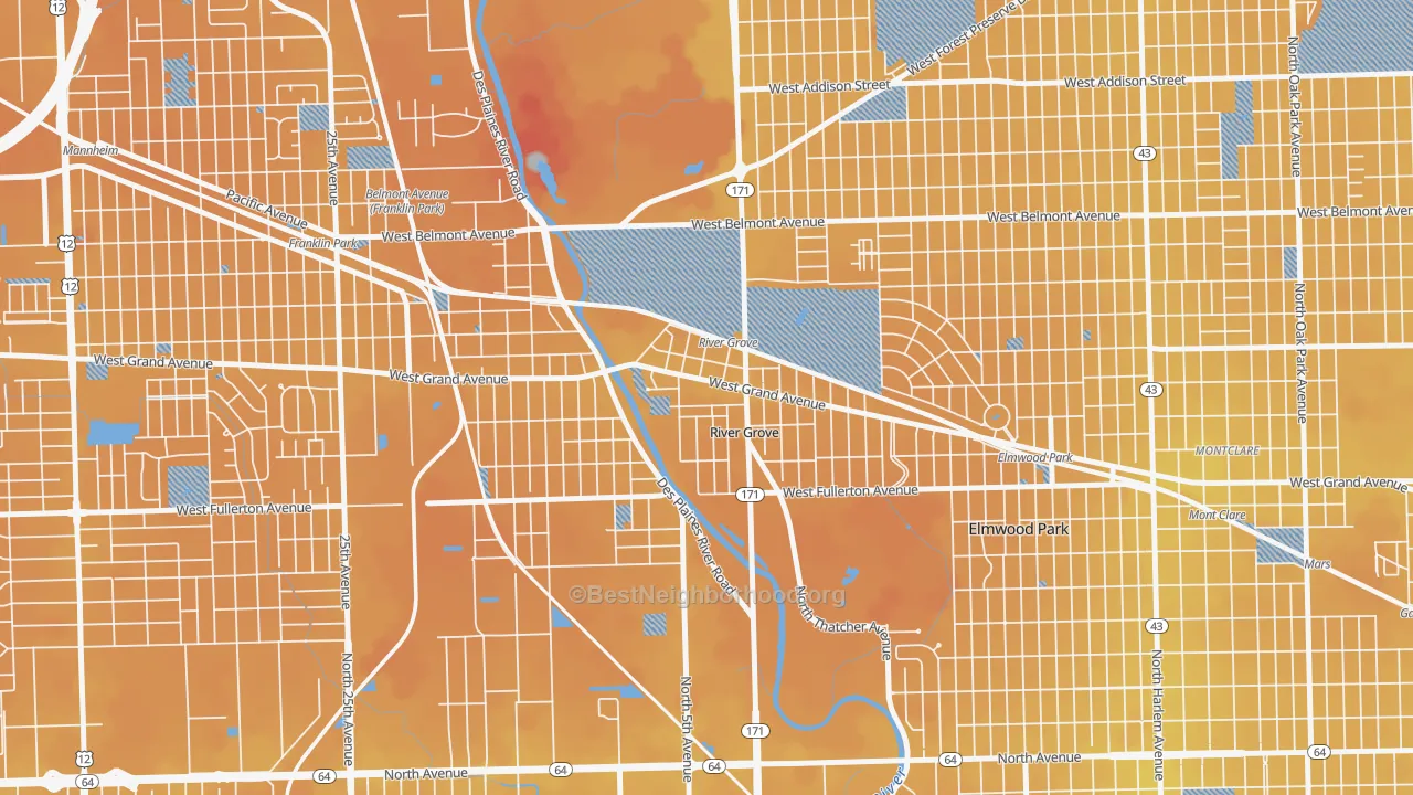 Transit Grade map of River Grove, IL