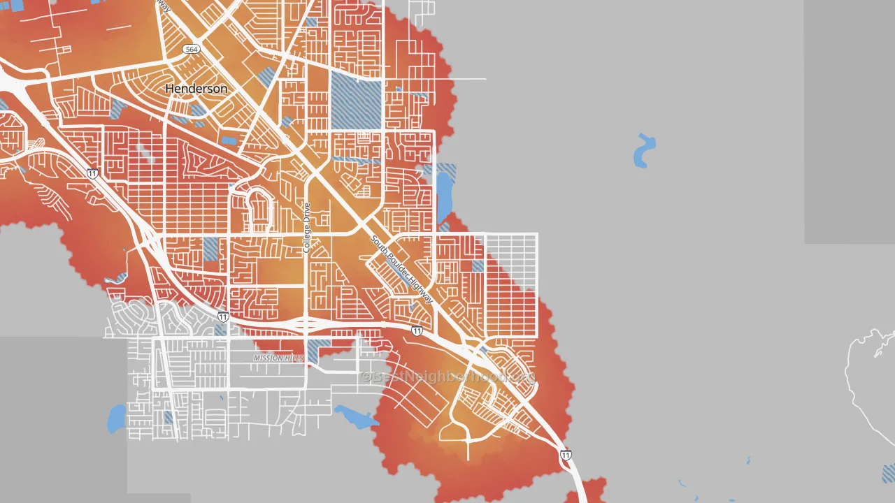 Transit Grade map of River Mountain, Henderson, NV