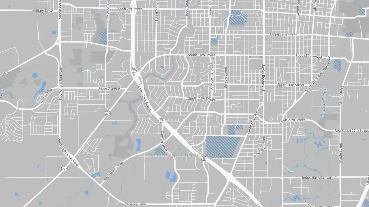 Transit Grade map of River Oaks-Brookhollow, Abilene, TX