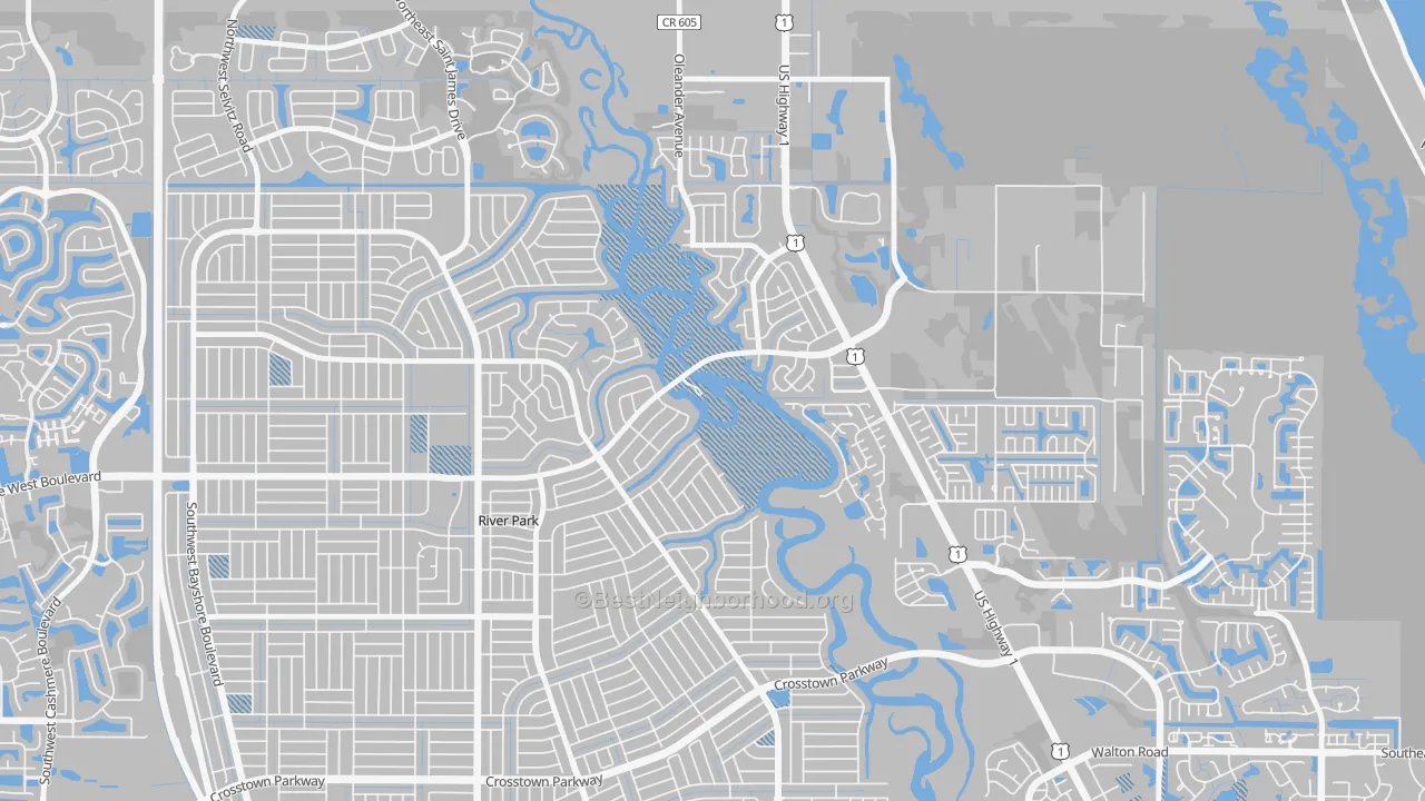 Transit Grade map of River Park, Port St. Lucie, FL