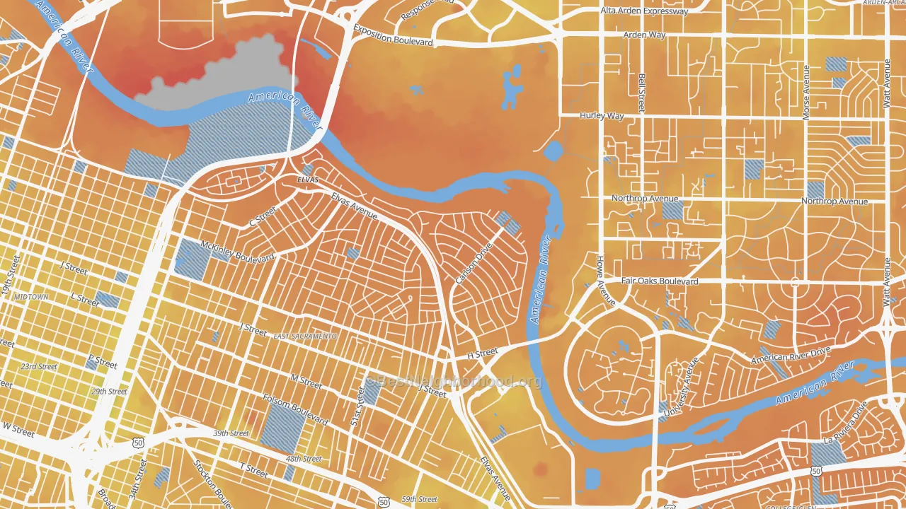 Transit Grade map of River Park, Sacramento, CA