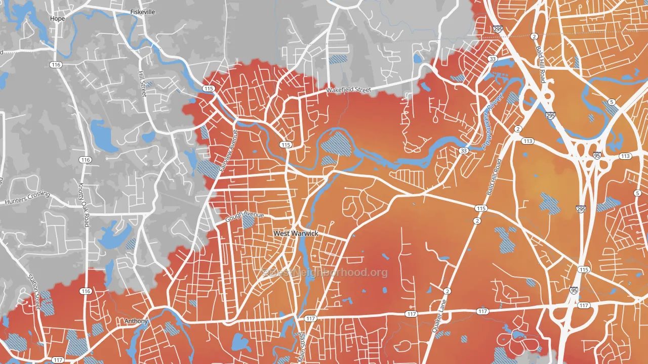 Transit Grade map of River Point, West Warwick, RI