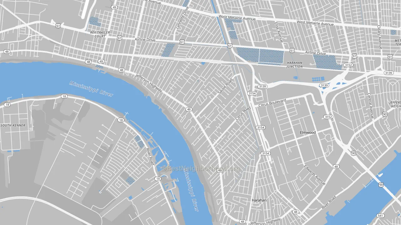 Transit Grade map of River Ridge, LA
