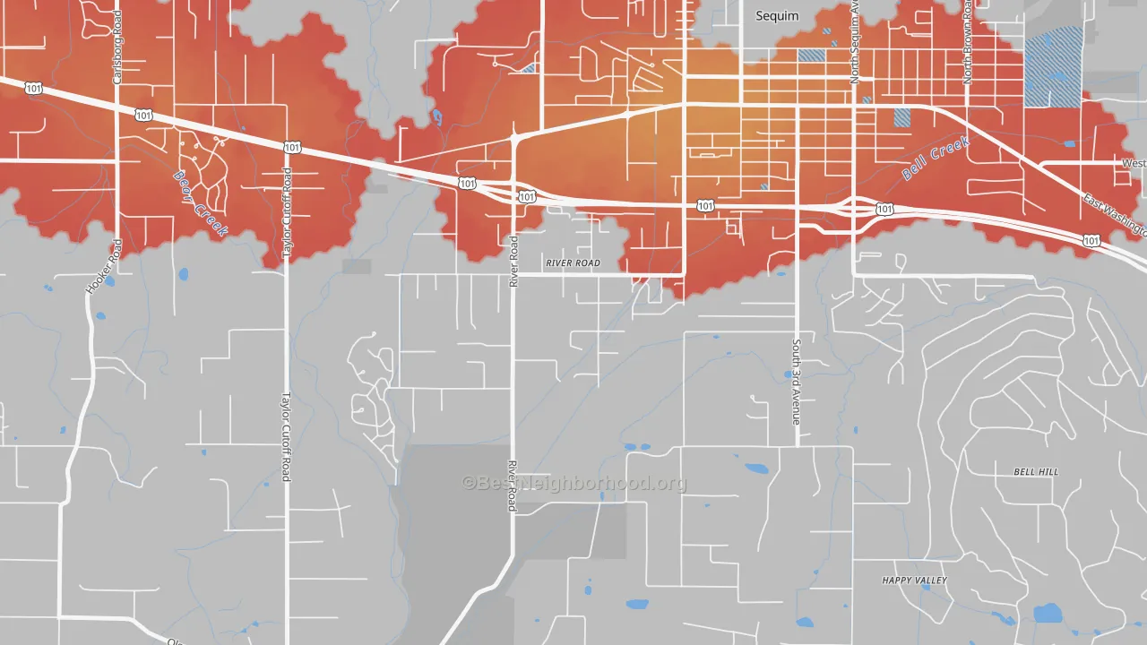 Transit Grade map of River Road, WA