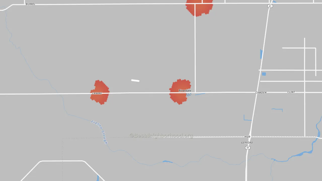 Transit Grade map of Riverdale, CA
