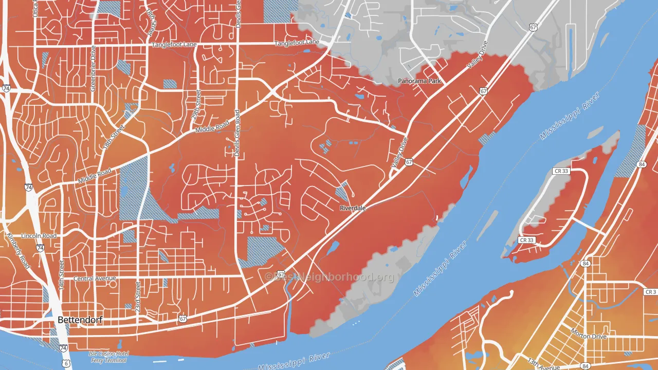 Transit Grade map of Riverdale, IA
