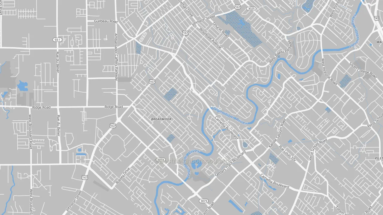 Transit Grade map of Rivers Bend Estates, Lafayette, LA