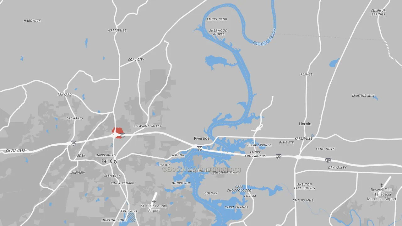 Transit Grade map of Riverside, AL