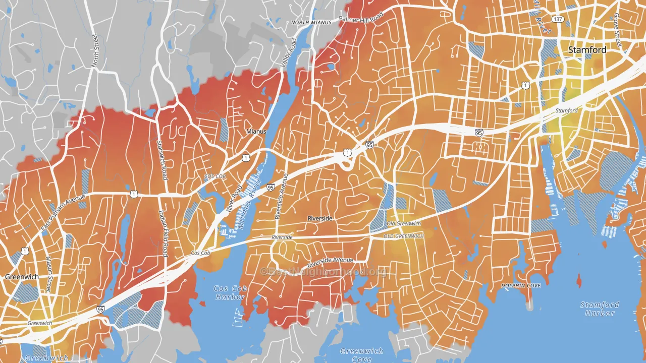 Transit Grade map of Riverside, CT