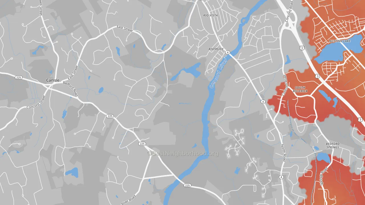 Transit Grade map of Riverside, MA