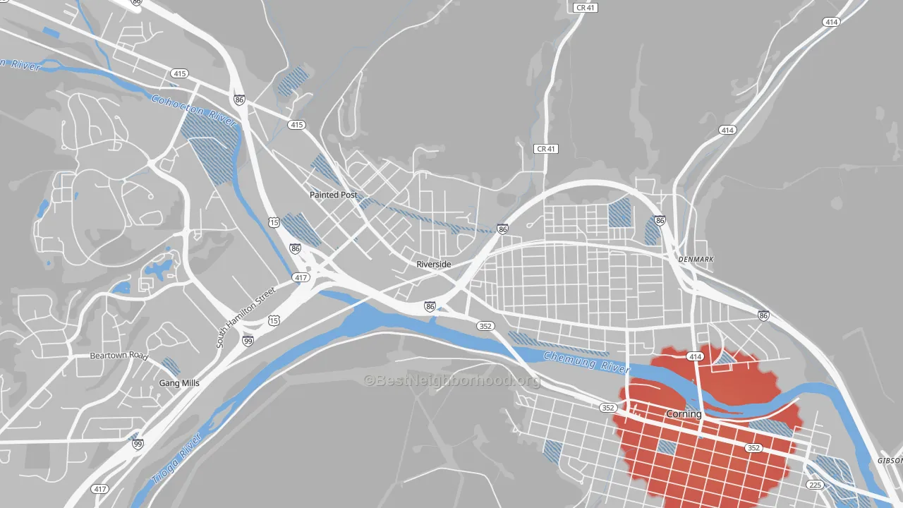 Transit Grade map of Riverside, NY