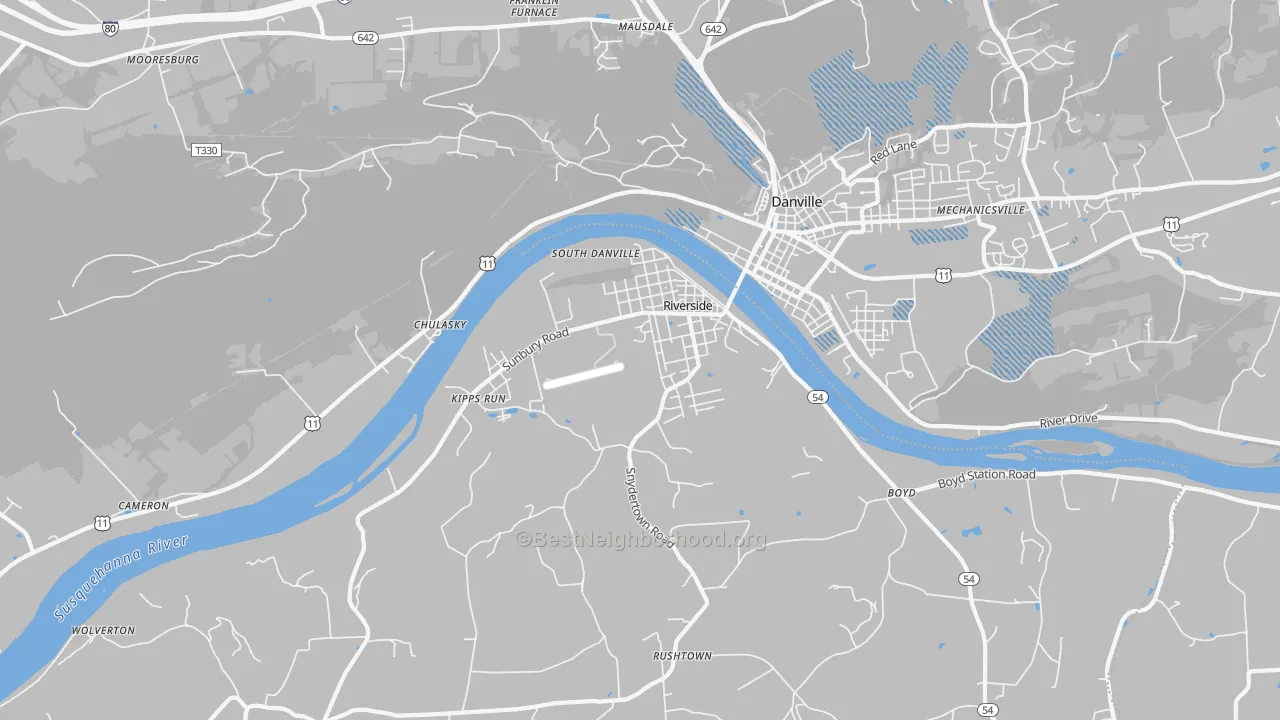 Transit Grade map of Riverside, PA