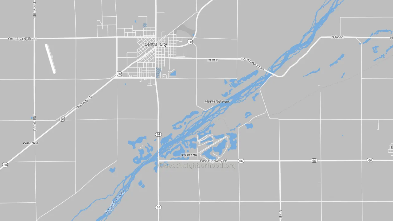 Transit Grade map of Riverside Park, NE