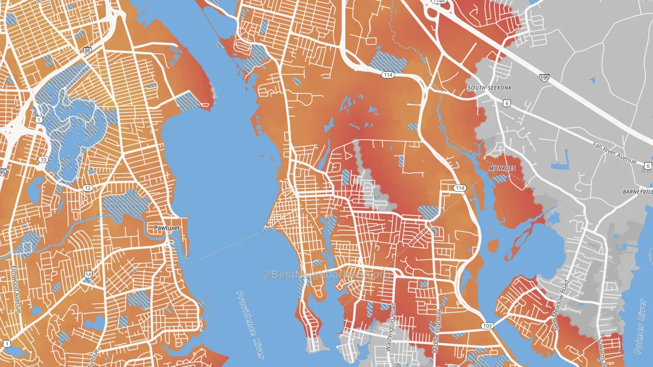 Transit Grade map of Riverside, RI