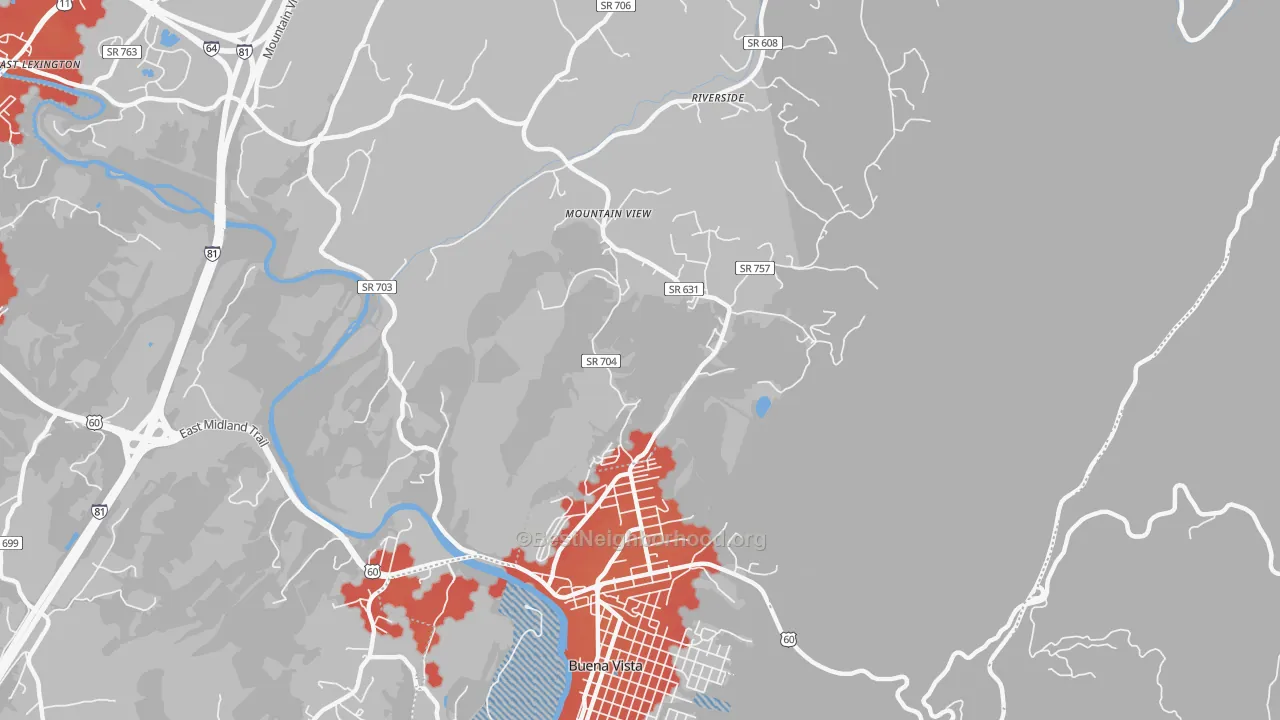 Transit Grade map of Riverside, VA