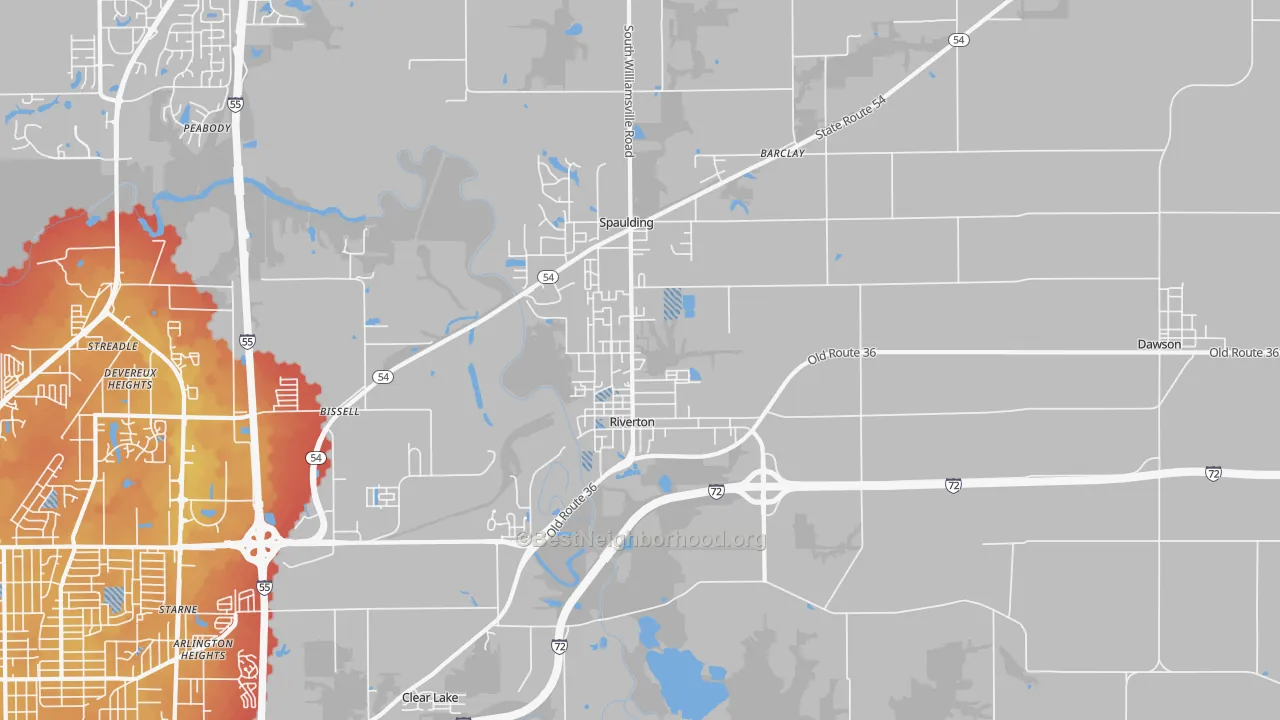 Transit Grade map of Riverton, IL