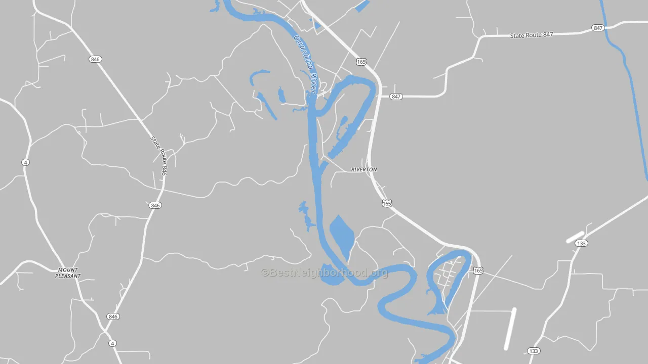 Transit Grade map of Riverton, LA