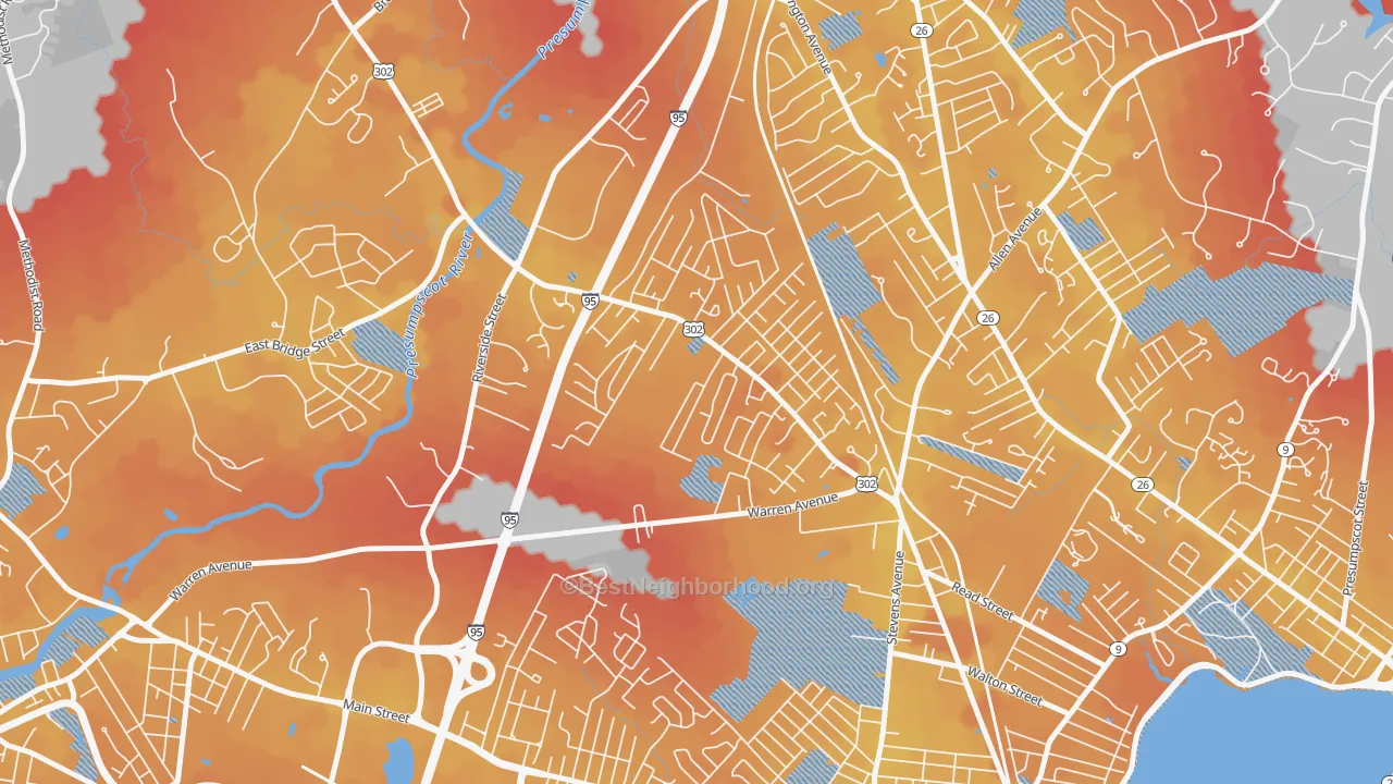 Transit Grade map of Riverton, Portland, ME