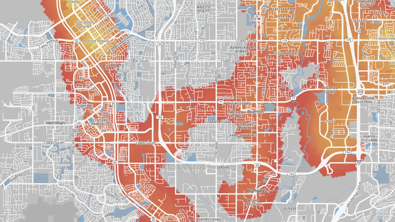 Transit Grade map of Riverton, UT