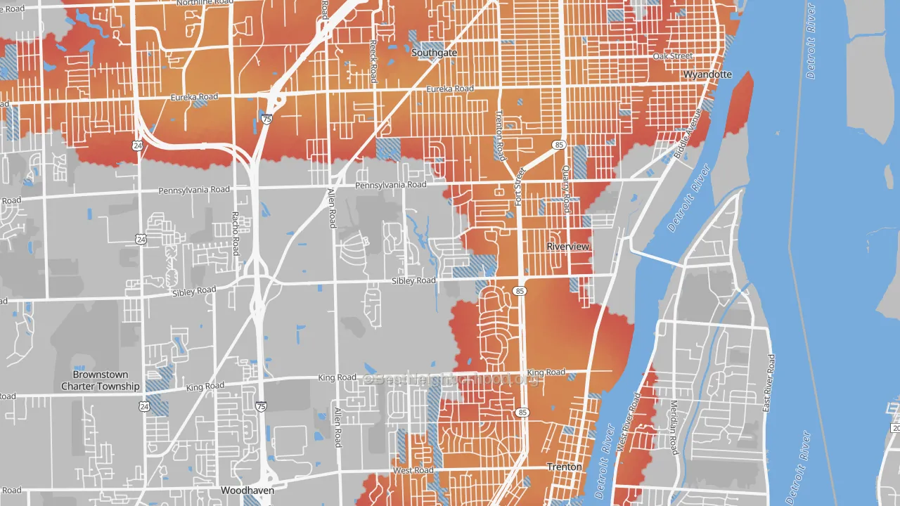 Transit Grade map of Riverview, MI