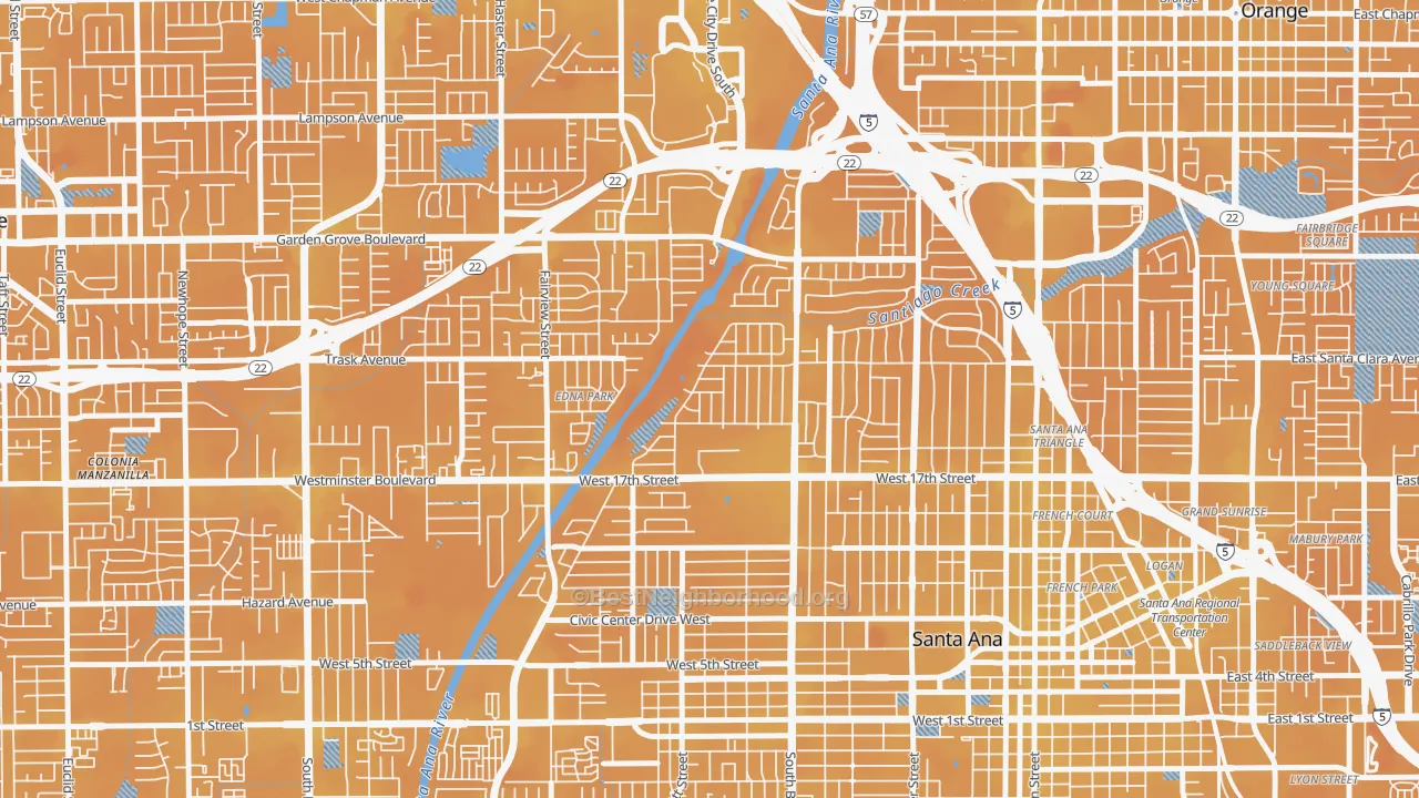 Transit Grade map of Riverview-Santa Ana, Santa Ana, CA