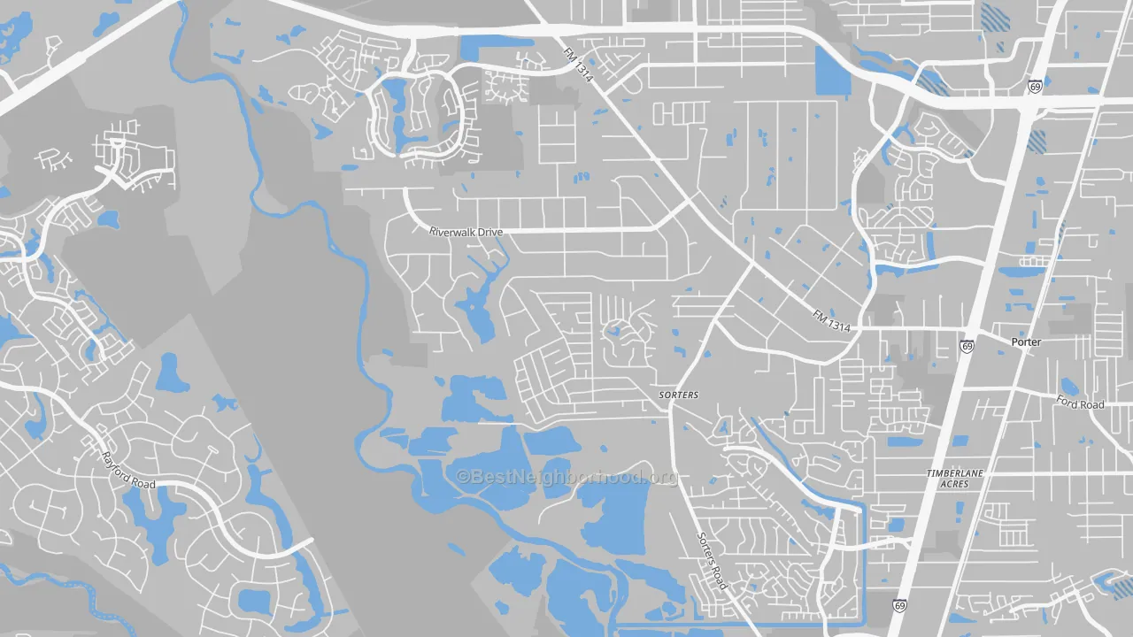 Transit Grade map of Riverwalk, Porter, TX