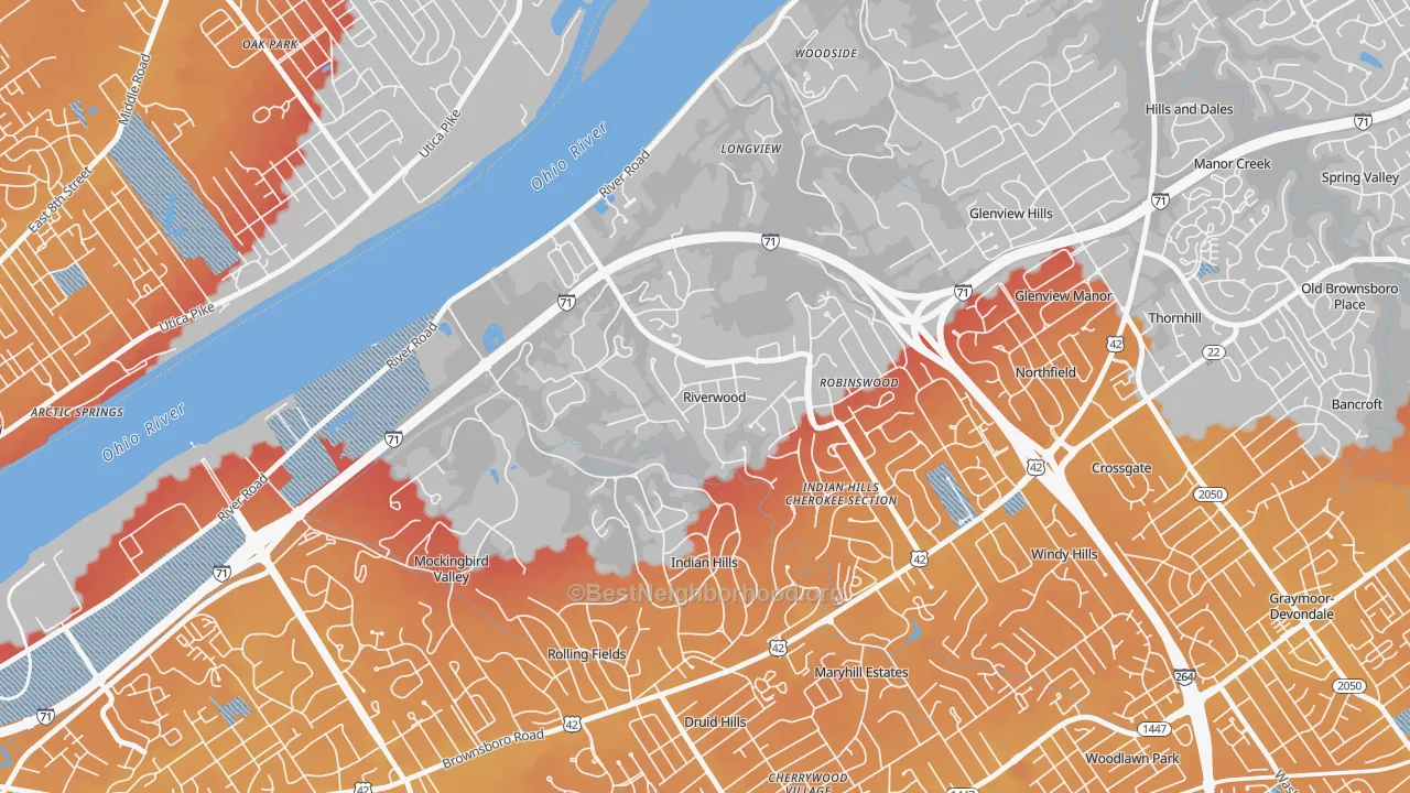 Transit Grade map of Riverwood, KY