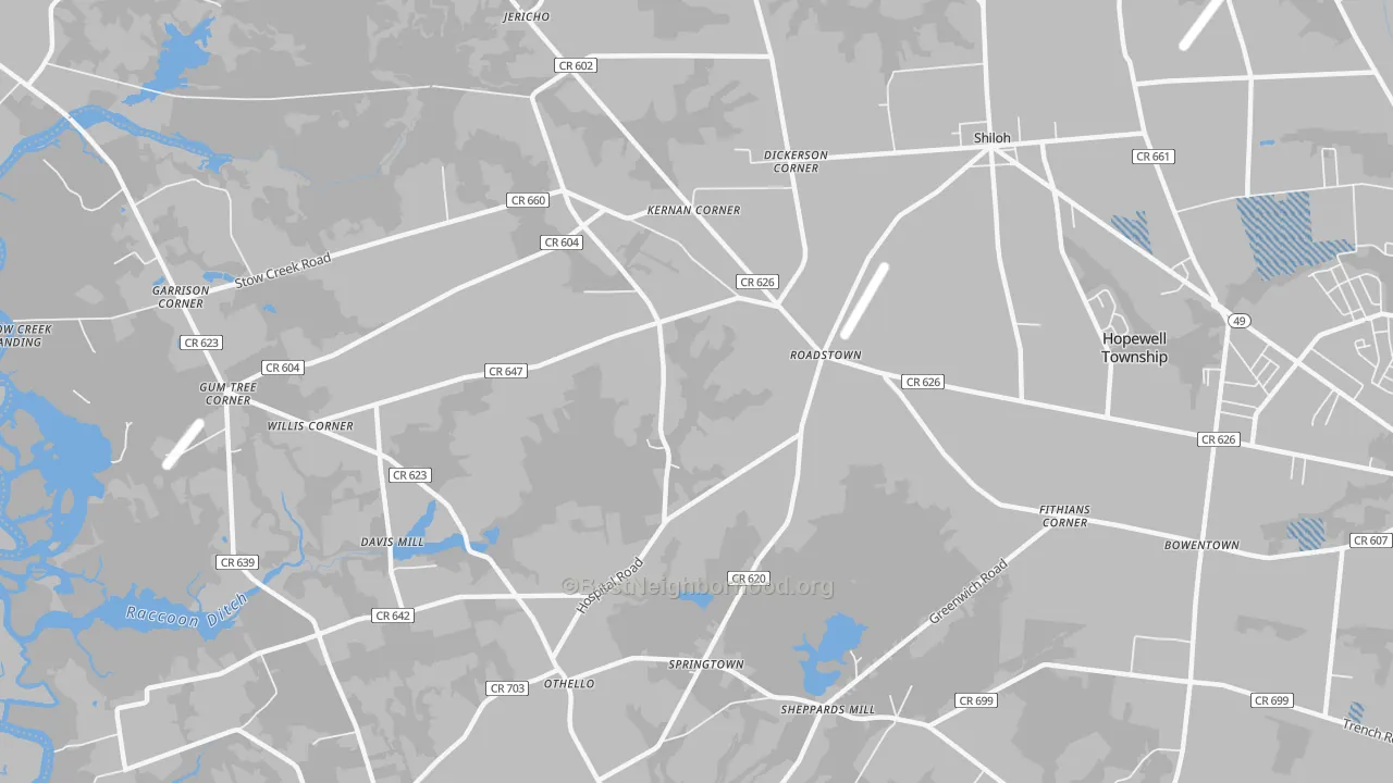 Transit Grade map of Roadstown, NJ