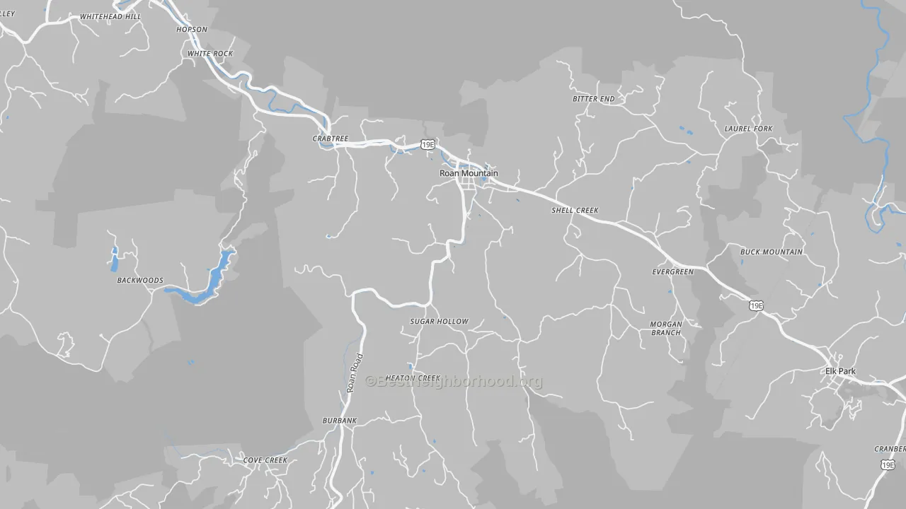 Transit Grade map of Roan Mountain, TN