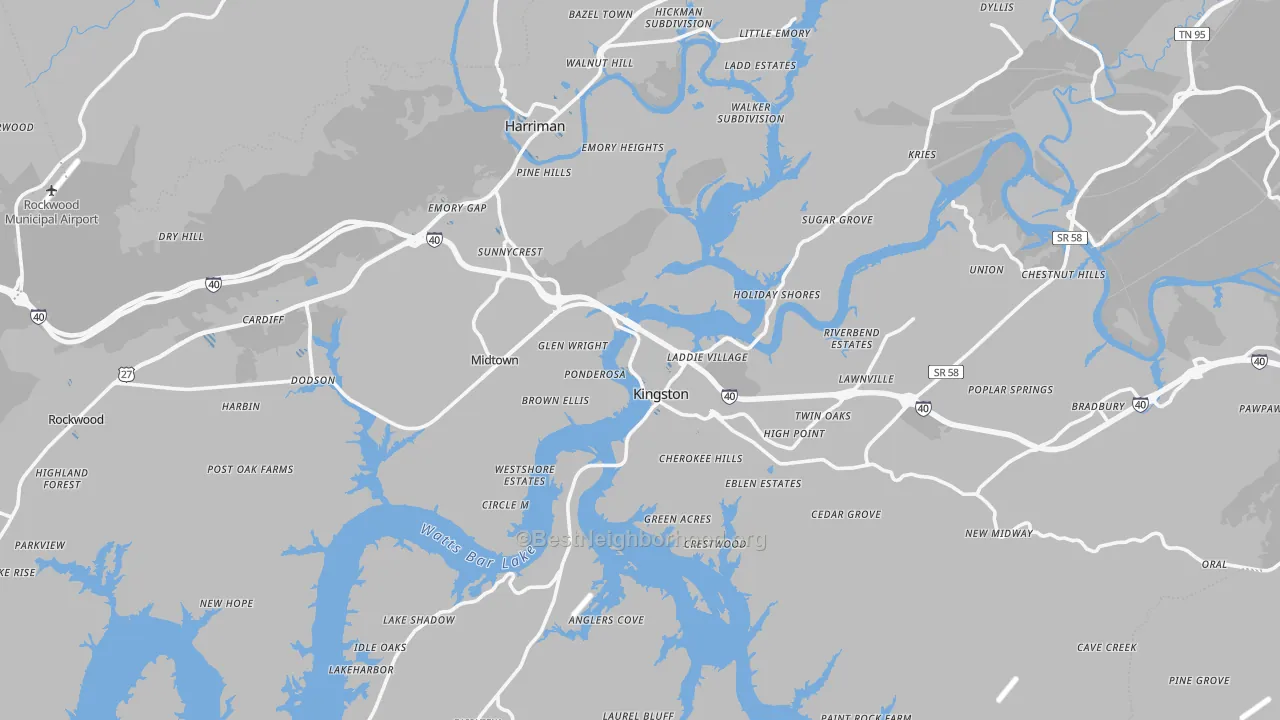 Transit Grade map of Roane County, TN