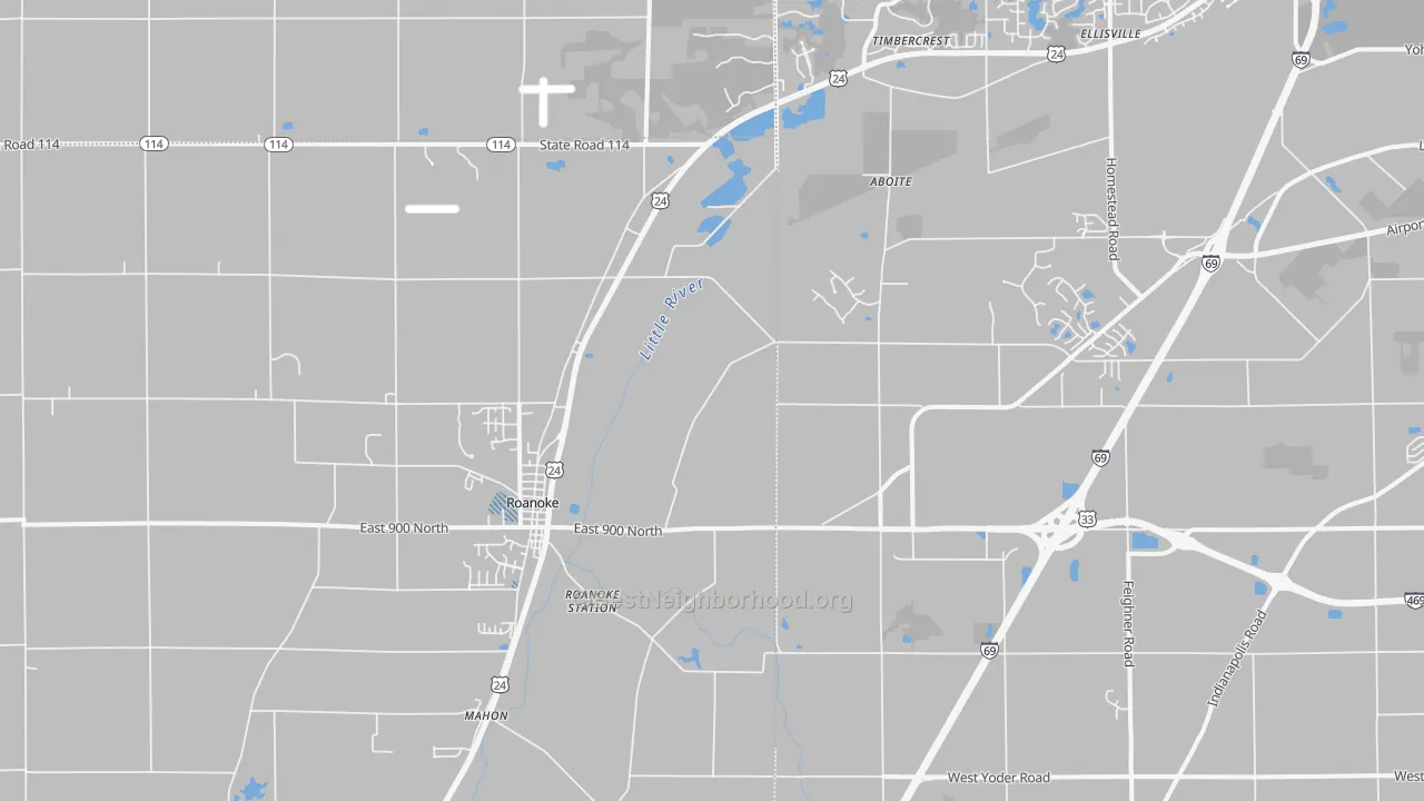Transit Grade map of Roanoke, IN