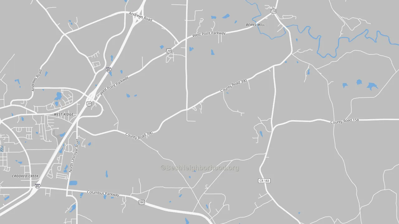 Transit Grade map of Roanoke Junction, AL