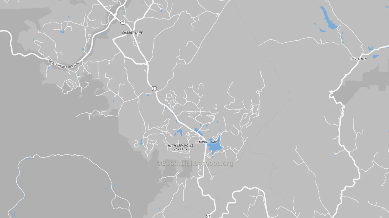 Transit Grade map of Roaring Gap, NC