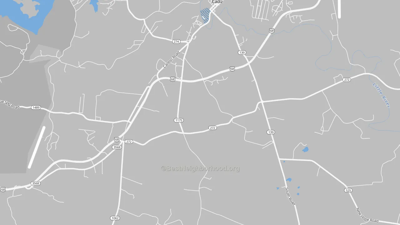 Transit Grade map of Roaring Spring, KY