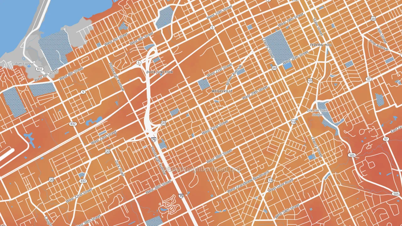 Transit Grade map of Robbins Blass, Erie, PA