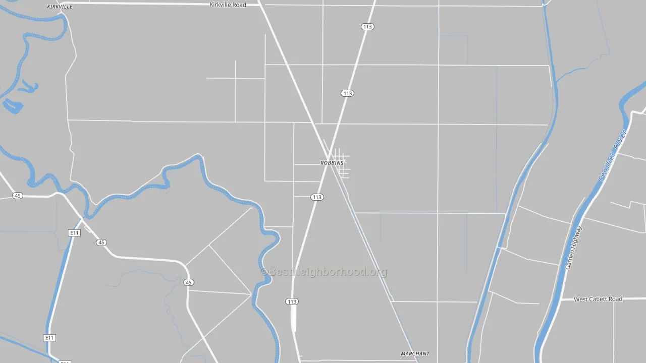 Transit Grade map of Robbins, CA