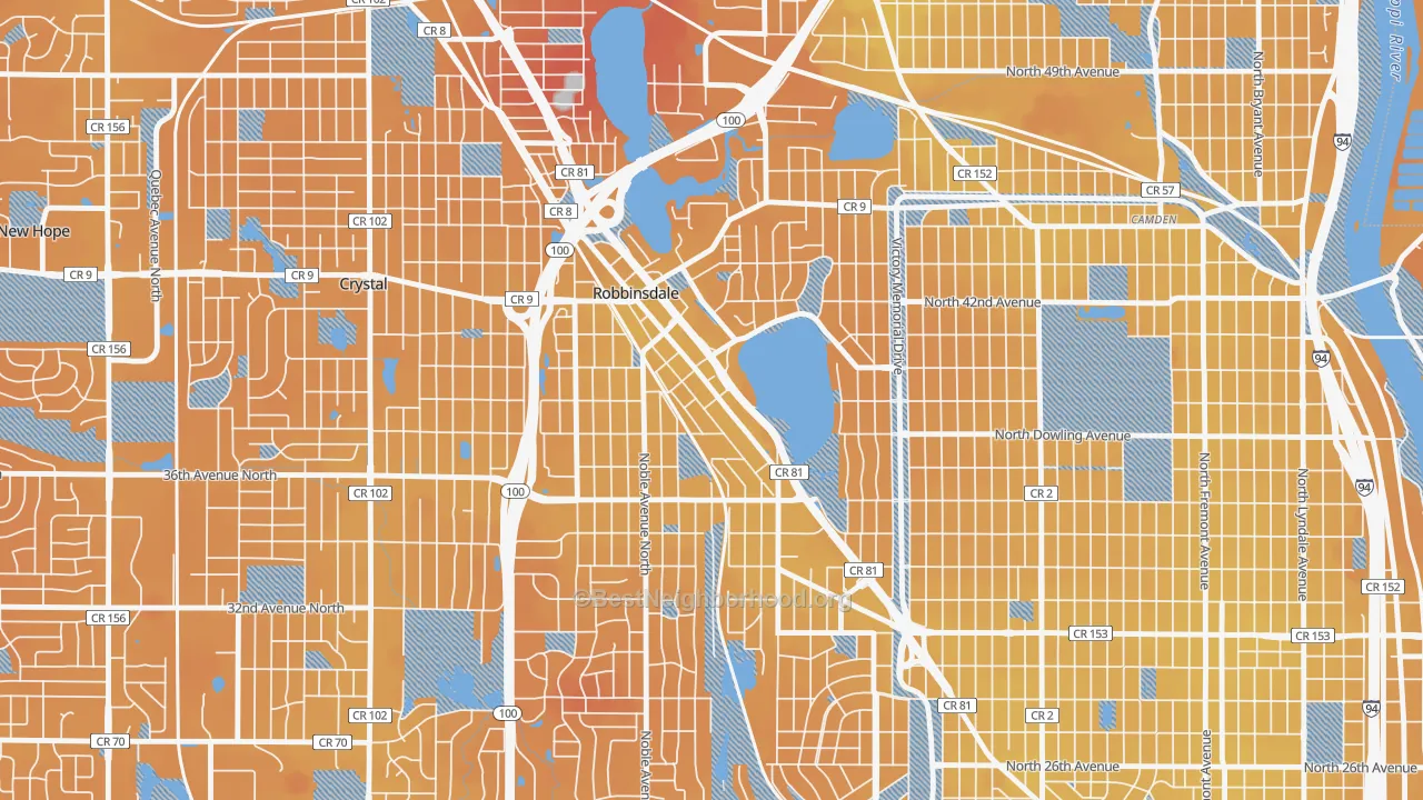Transit Grade map of Robbinsdale, MN