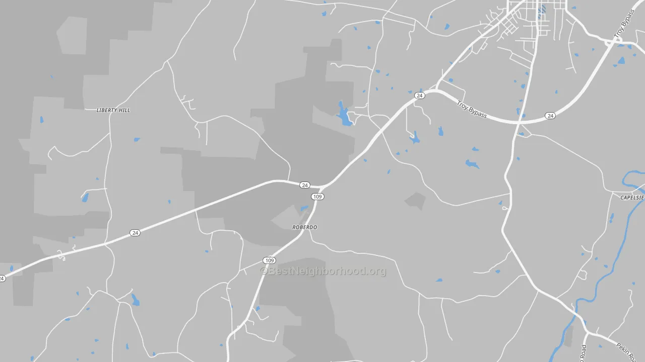 Transit Grade map of Roberdo, NC