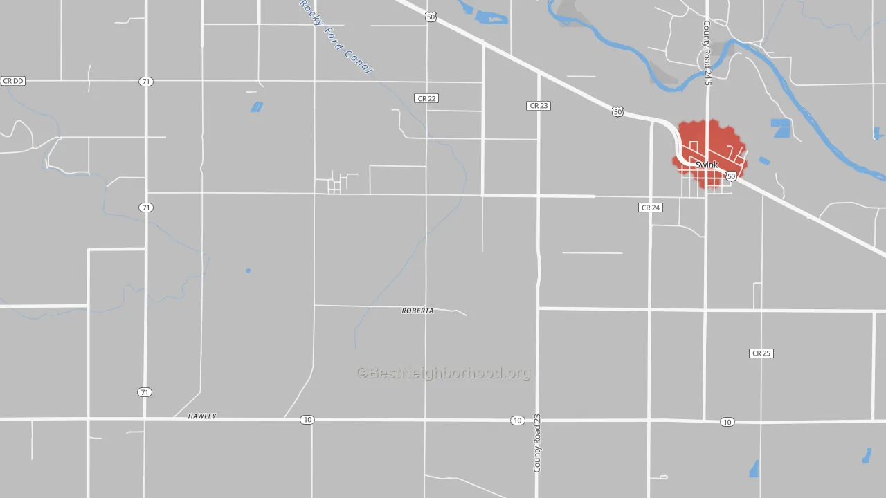 Transit Grade map of Roberta, CO