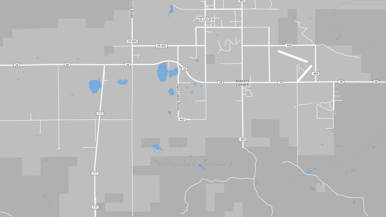 Transit Grade map of Roberts Corners, MI